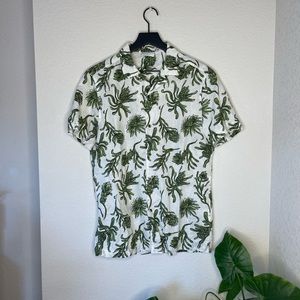 ASOS Floral Short Sleeve Linen Button Down